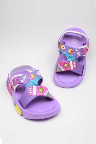 Günlük Unisex Çocuk Sandalet Esnek Kaymaz Taban Yazlık Ev Okul Kreş Ayakkabı Ps940-ps955 Düz- Lila