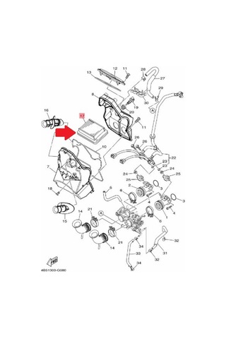 Yamaha Tmax500 - 530 2008-16 Hava Filtresi 4B5-14451-0