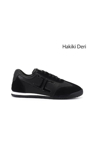 Gönderi(R) Gönderi R Kadın Siyah Lastik Bağcıklı Hakiki Deri Sneaker Ddza83742546