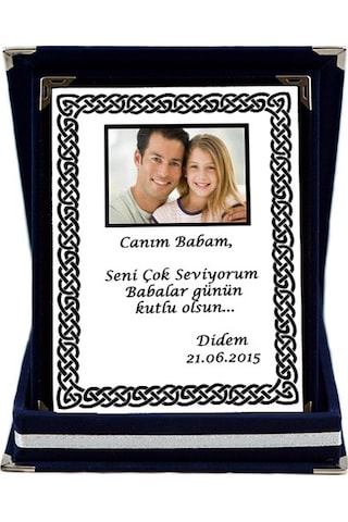 Babalar Gününe Özel Fotoğraflı Plaket