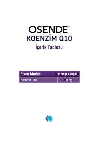 Osende Koenzim 100Mg Q10 30 Yumuşak Kapsül
