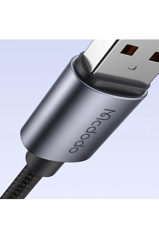 Mcdodo Ca-5660 Usb Apple Uyumlu iPhone Led Işıklı Data Şarj Kablosu 1.2m - Siyah