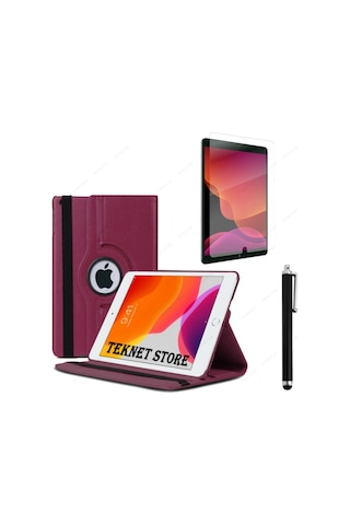 Apple Uyumlu iPad 5. 6. Nesil 2017 2018 9.7 Inc Tablet Standlı 360 Dönebilen Kılıf Kalem Ekran Koruyucu Kılıf