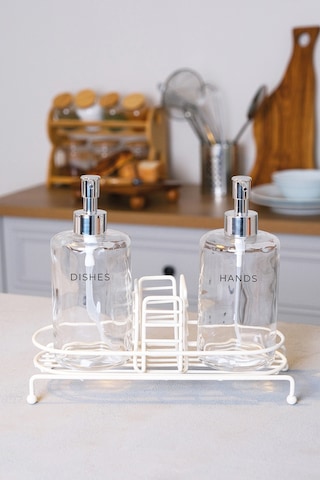 Finehome Nova Standlı Sıvı Sabunluk 2'li Beyaz