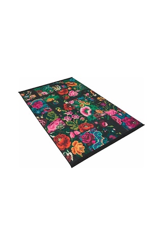 Çam Halı Gloria Td3251 Siyah Karabağ Patchwork Desen Dokuma Saçaklı Kilim