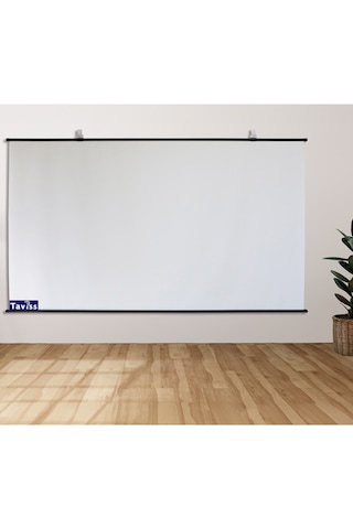 221x124 Cm Mat Beyaz-siyah Tripod Ayaklı Taşınabilir Ve Duvar Kul