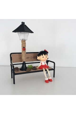 Bankta Oturan Kız Işıklı Biblo Flower Girl Diğer