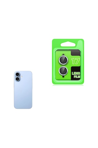 Adige İphone Uyumlu 17 Lens Koruyucu Mavi + Ekran Koruyucu Mavi