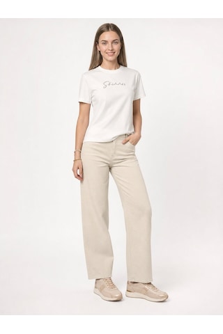 LOFT Boxy Fit Kadın Tshirt K.kol Ekru