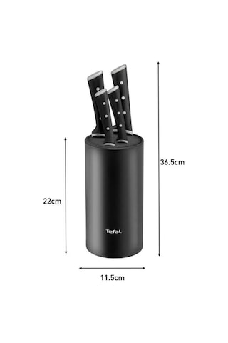 Tefal Ice Force 5 Parça Bloklu Bıçak Seti Siyah