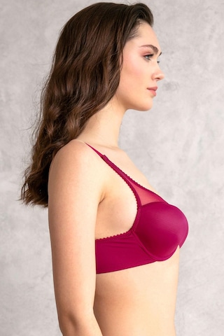 Balenli Desteksiz Dolgusuz Toparlayıcı Yumuşak Süngerli Günlük Klasik Küçültücü Sütyen Vişne