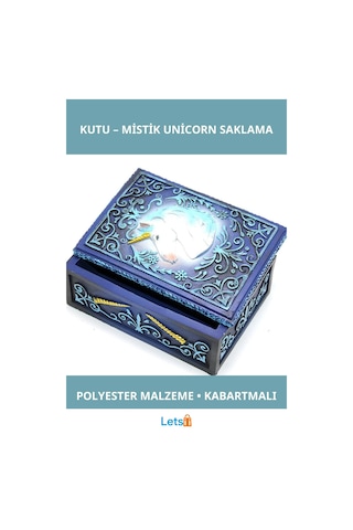 Polyester Unicorn Figürlü Dekoratif Saklama Kutusu 1 Adet