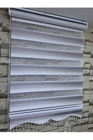Siyah Gri Mini Plise Zebra Perde Tüm Ölçülerde