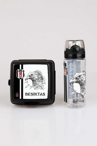 "dekomus Cep Defteri Hediyeli" Yeni Sezon Lisanslı Beşiktaş Beslenme Kabı Ve 500 Ml Trıtan Matara Yemek Seti Altın