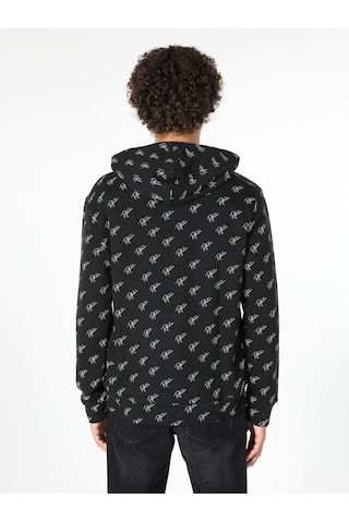 Colin's Regular Fit Baskılı Kapüşonlu Siyah Erkek Sweatshirt CL1059665_Q1.V2_BLK Siyah