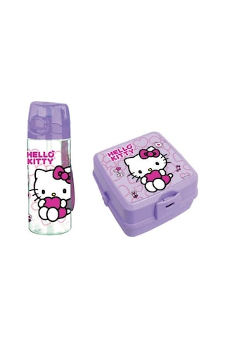 Wiggle Hello Kitty 500ml Plastik Matara Ve Beslenme Kabı Lila