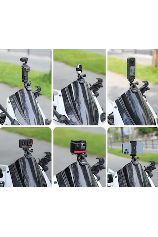 Aksiyon Kamera Motosiklet Vizo R Klipsi Pocket/osmo/action/ı Nsta360/ace/gopro Siyah