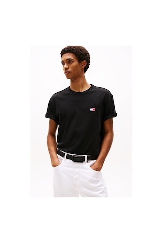 Tommy Hilfiger Tommy Jeans Erkek Siyah Bisiklet Yaka T-shirt Siyah