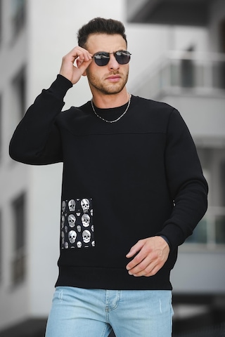 Oksit Trc 2173 Üç İplik Şardonlu Kuru Kafa Baskılı Cep Detaylı Erkek Sweatshirt 001