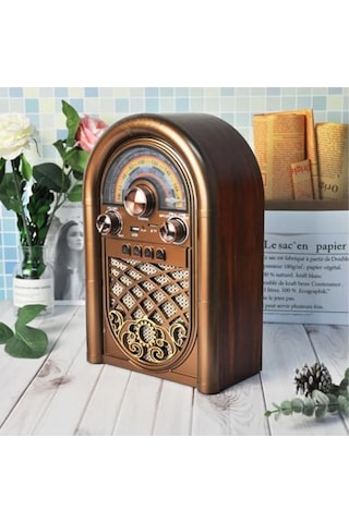 Retro Radyo Taşınabilir Bluetooth Speaker Ve Hoparlör Ahşap Kaplama Klasik Antika Tarzı İç Ve Dış Mekan Multiba