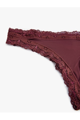 Koton Dantelli String Külot Şarap 5wlk30302mk Kırmızı