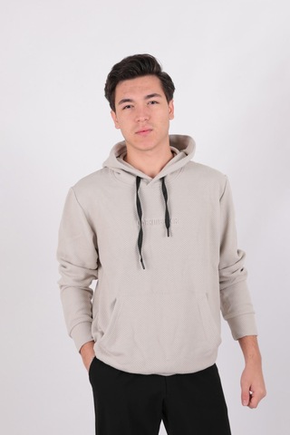 Five Pocket Fp24b2124 Erkek Kapşonlu Kanguru Cepli Sweatshirt Taş
