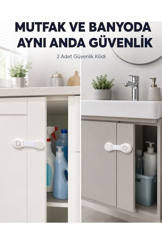 Dolap Ve Çekmece Kilidi 2 Adet Sarı