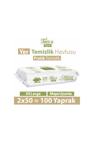 Baby Turco Doğadan Yer Temizlik Havlusu Yeşil Sabun 2 x 50'li