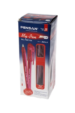 Pensan 2210 My-Pen Tükenmez Kalem 25'li Kırmızı