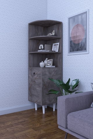 Ekim Çok Amaçlı Dekoratif Raflı Çekmeceli Dolap