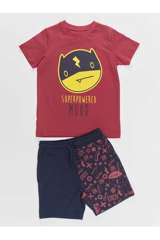 Denokids Süper Güçlü Erkek Çocuk T-shirt Şort Takım Çok Renkli