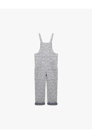 Koton Düğmeli Viskon Karışımlı Askılı Uzun Tulum Mavi Desenli 5smb10375tk Mavi Desenli