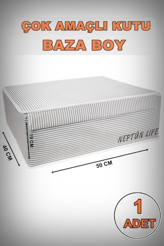 Hurç Kapaklı Çok Amaçlı Saklama Kutusu Organizer Baza 50 X 40 X 19 Cm Gri Renkli