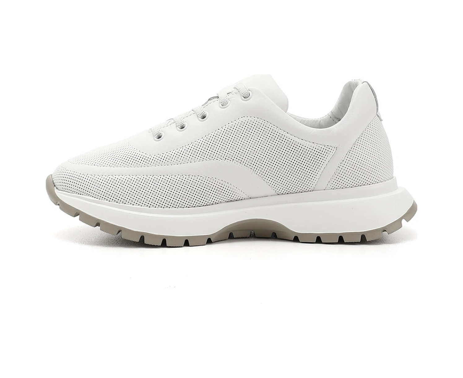Gönderi(R) Gönderi R Kadın Beyaz Dolgu Taban Lastik Bağcıklı Hakiki Deri Sneaker Ddza83742545 Beyaz