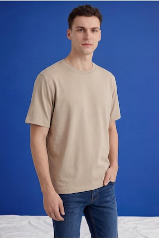 Freemen Erkek Oversize Tişört Nefes Alan Yumuşak Dokulu Terletmeyen Rahat Kalıp Basic-399 Bej