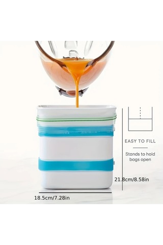 Brightnova Faridabio 3pcs Yığınlanabilir Dondurucu Gıda Blok Yapma Tepsisi Yemek Hazırlama Çorba Sos İçin