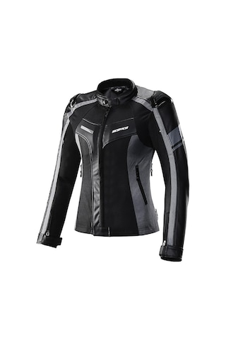 Scoyco Jk152w Motosiklet Montu Kadın 4 Mevsim Dayanıklı Pu Kumaş Motorcu Mont Women Grey