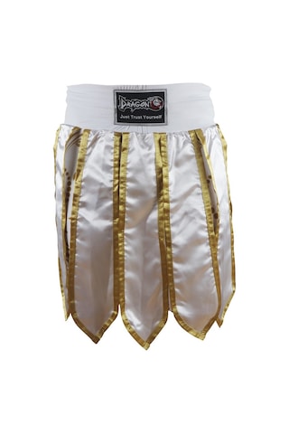 Dragondo Mt3031 Muay Thai Kick Boks Şortu Taytlı Püsküllü Şort Beyaz