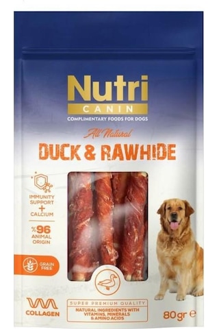 Nutri Canin Duck & Rawhide Ördek Etli Köpek Ödülü 80 G Nutri Canin Duck & Rawhide Ördek Etli Köpek Ödülü 80 G