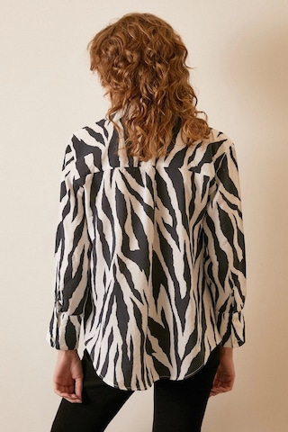 Never More Zebra Desen Modal Gömlek Zebra Desen/siyah Çok Renkli