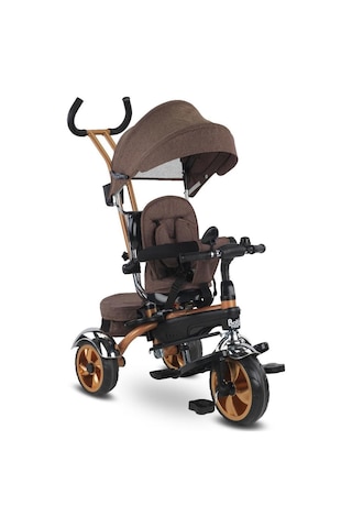 Babyhope Star Üç Teker Bisiklet Bh-9500 Ebeveyn Kontrollü Şişme E Kahverengi