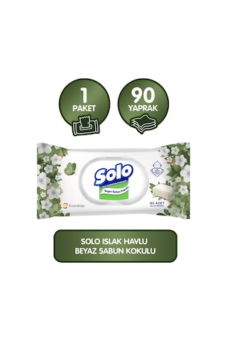 Solo Beyaz Sabun Kokulu Mendil 1x90 10'lu Set