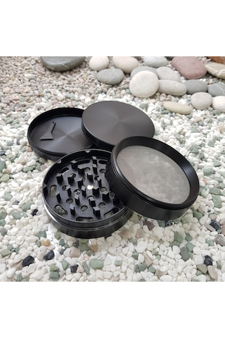 Siyah 75 MM 4 Katlı Grinder Herbal Öğütücüsü Parçalayıcı  Rb82sy