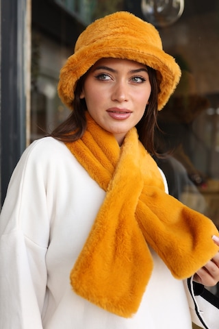 Kadın Peluş Kaşkol Boyunluk Atkı Rkb-01 Hardal Hardal