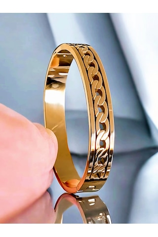 316l Gold Çelik Gurbet Kelepçe Altın - Çelik