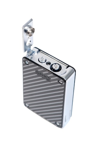 Caseti Çift Torch Pürmüz & Tek Torch Mum Alev Delicili Karbon Desenli Metal Puro Çakmağı