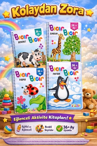 Minik İzler Bıcır Bıcır Okul Öncesi Eğitim Seti 6 Kitap Etkinlikli