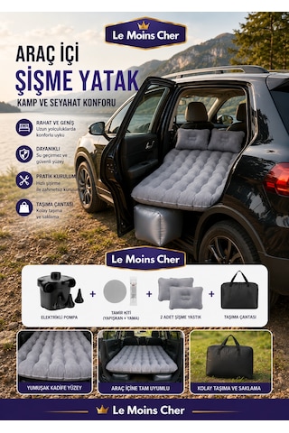 Nissan Qashqai Acenta Araç İçi Şişme Yatak Elektrikli Pompa Tamir Kiti Çantalı Kamp Yatağı