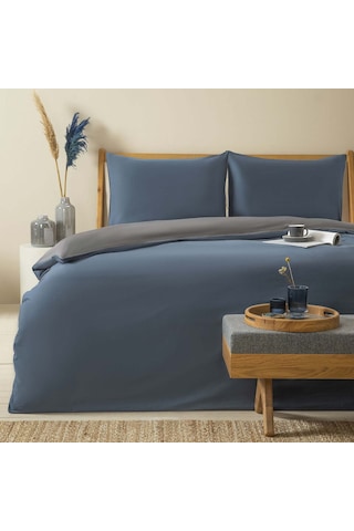Bettıe %100 Pamuk Tek Kişilik Nevresim Seti 160x220 Cm Mavı/koyu Grı Mavi/koyu Gri