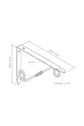 2 Adet Ferforje 16 x 20 cm Dekoratif Raf Altı Ayağı Konsol Siyah